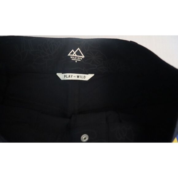 Wild Rye Women's Sz 6 Black Lotus Greyscale Freda 7" Bike Shorts - Picture 4 of 9